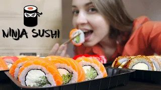 EXPENSIVE AND HUGE NINJA SUSHI, sushi and roll delivery review