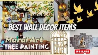 Wall painting | Ten best wall decor items | Mural Art |  3D Tree painting & photo frame | DIY