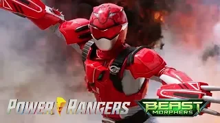 Beast Morphers - Red Fury Mode First Battle | Episode 14 Sound and Fury | Power Rangers Official