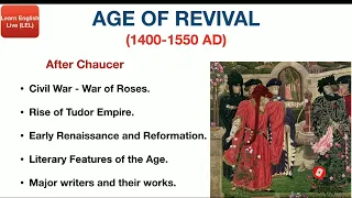 Age of Revival: History of English Literature (Important writers & Works) - Lecture-4