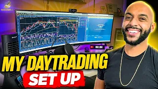 My Day TRADING Office SetUp - Ultra Wide Monitor, PC Build, Best LED Lights