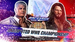 WWE 2K24 | THE MATCH OF BACKLASH CODY RHODES VS AJ STYLES FOR UNDISPUTED WWE CHAMPIONS | SCAR PLAYZ