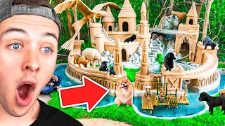 He Built A HIDDEN PUPPY MANSION in the FOREST