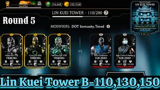 Lin Kuei Tower Boss Battle 110 & 130 , 150 Fight + Reward MK Mobile