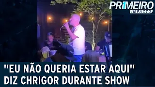 Cantor Chrigor se apresenta visivelmente embriagado durante show | Primeiro Impacto(29/03/23)