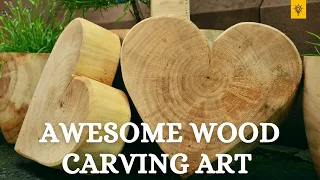 Expert Woodworkers Carving Amazing Things Out Of Huge Logs at bally