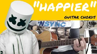 How To Play "Happier" - Guitar Chords and Tabs - Marshmello ft. Bastille