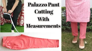Palazzo Pant Cutting With Body Measurements | For Beginners | English Subtitles | Stitch By Stitch
