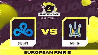 Cloud9 vs Monte | Map 1 Mirage | BLAST.tv Paris Major 2023 Europe RMR B