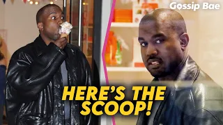 Kanye West enjoys a delicious ice cream cone after a visit to a doctor's office in Calabasas