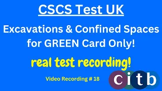 CSCS Card UK | CSCS Test 2024 | CSCS Test for Green Card | #18 #excavation & #confinedspace