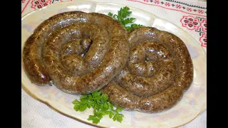 Ливерная домашняя колбаса / Колбаса из печени и лёгких / Украинская кухня / Рецепт домашней колбасы.