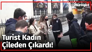 Polis'e "Kapa Çeneni" Diyen Kadına Turiste Gözaltı!