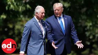 Donald and Melania Trump greeted by The Queen, Prince Charles and Camilla at Buckingham Palace