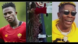 Shatta Wale On God Out Loud in AS ROMA Stadium with Over 70,000 Fans As Afena Gyan enters Stadium