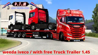 ets 2 weeda iveco s way with truck trailer 5 types of cargo: Actros, Scania R, Volvo, DAF D.T.M MODS