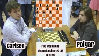 Magnus carlsen vs Judit Polgar | FIDE World Blitz (2014) Dubai_UAE