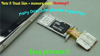 Dual SIM & SD Card working simultaneously on Samsung Galaxy Note8 Duos Hybrid DualSIM Slot