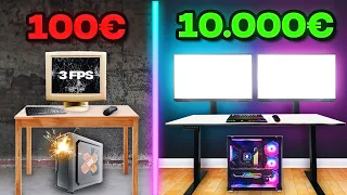 100€ vs. 10.000€ Gaming Setup Battle! 🚀