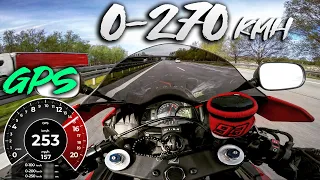 Honda CBR 600 RR 0-270 Km/h  [GPS] - TOP SPEED - ACCELERATION - TIMING