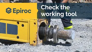 Remove, check and install a working tool from a hydraulic breaker