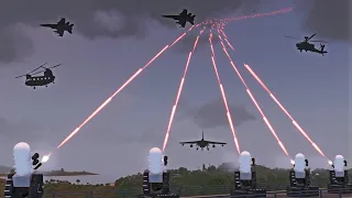 C-RAM Air Defense System Shot Down Incoming Enemy Fighter Plane and Attack helicopters | ArmA 3