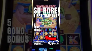 FIRST TIME TRIGGERED THE RARE 5 GONG SYMBOL BONUS ON THE RAINBOW CLUB CASINO SLOTMACHINE!!! #fyp