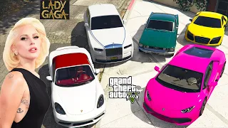 GTA 5 - Stealing LADYGAGA Luxury Car's with Franklin ! (Real Life Car's #26)