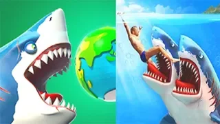 Hungry Shark World VS Double Head Shark Attack - ALL SHARKS UNLOCKED 2020 | Android Gameplay [FHD]