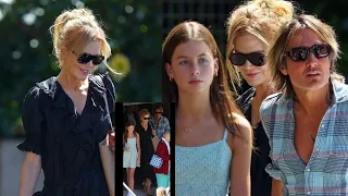 Nicole Kidman looks incredibly elegant as she and husband Keith Urban take their daughter Faith to c