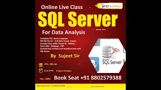 SQL Server Live Class with Sujeet Sir