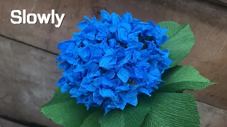 ABC TV | How To Make Easy Hydrangea Flower With Crepe Paper (Slowly) - Craft Tutorial
