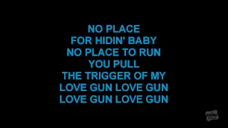 Love Gun in the style of Kiss karaoke video with lyrics