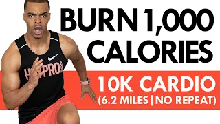 BURN 1000 CALORIES With This 80 MIN Non-Stop 10K Running Workout at Home