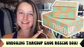 THREDUP RESCUE SHOE BOX UNBOXING! I ordered 15 mystery pairs of shoes to resell! Lots of new brands!