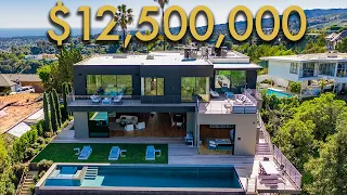 INSIDE a $12,500,000 LOS ANGELES MODERN MANSION with INCREDIBLE CITY VIEWS