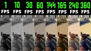 CSGO 1fps vs 10fps vs 30fps vs 60fps vs 120fps vs 144fps vs 165fps vs 240fps vs 360fps