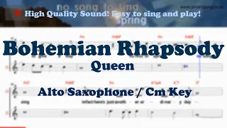 Bohemian Rhapsody - Queen (Alto Saxophone Sheet Cm Key / Karaoke / Easy Solo Music Cover)