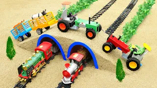 Diy tractor making mini Double Tunnel for train | DIY mini Overpass Bridge for tractor