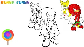 Sonic Team, Tails and Knuckles Coloring Pages / Drawing Tails and Knuckles