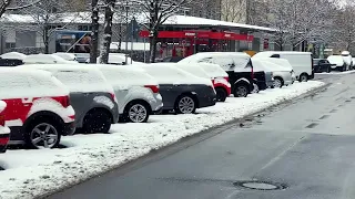 Snow in Munich - Germany 2021 - Street view | Winter - The beauty of Snow fall | Life in Germany