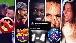 LES ÉNORMES RÉACTIONS BARCA 1-4 PSG : LA REMONTADA 2.0, DEMBÉLÉ SOURIRE, NEYMAR CHEH POUR MBAPPÉ.. !