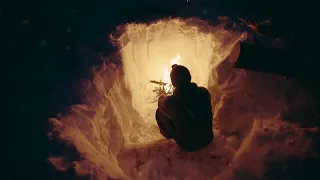 Snow Cave Campfire - 10 hours #snow #snowfall #camping #campfire #winter #2024 #naturesounds