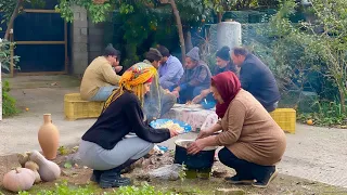 Cooking Pumpkin Pilaf in the village of Iran | village lifestyle of Iran