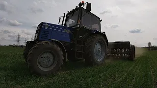 Підживлення озимої пшениці аміачною селітрою по методу Бузницького трактор МТЗ 892 з сівалкою СЗ 3.6