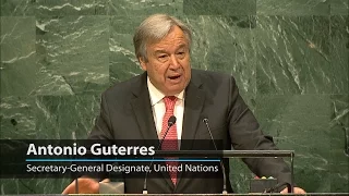 Human dignity will be "the core of my work," says UN Secretary-General-designate António Guterres