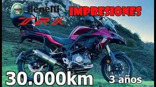 30000 km con la BENELLI TRK 502  OPINION