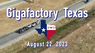 "Model Ys On The Move"  Tesla Gigafactory Texas  8/22/2023. 8:38AM