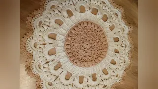 Вязаные ковёр крючком "Великолепный". Scandinavian rug, crochet rug,crochet carpet, ,mandala rug.