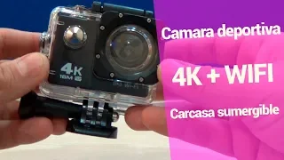 🔻🔻 Cámara deportiva 4K WiFi con carcasa sumergible Review, instalación y configuración Camara acción